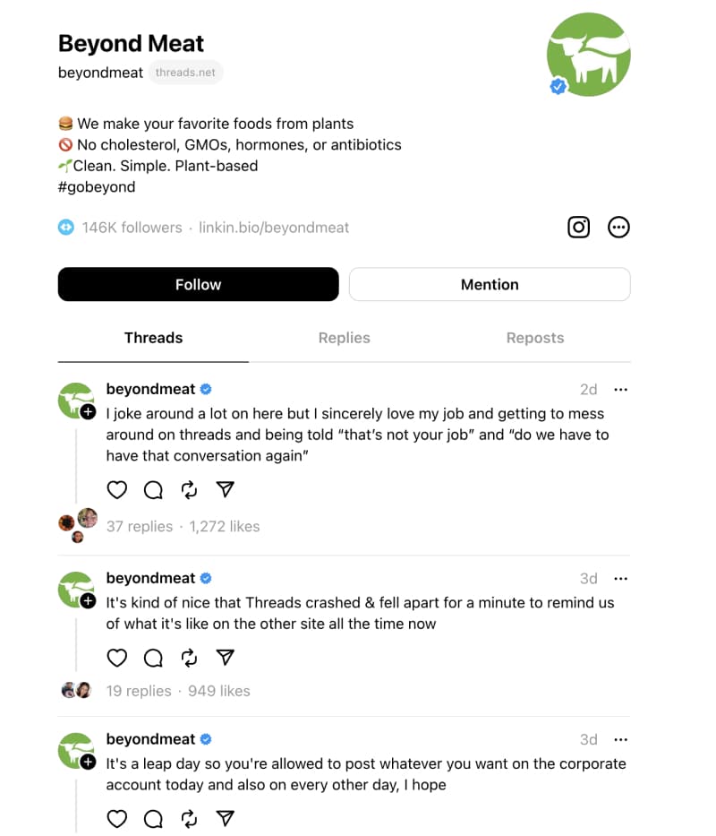 Great threads account BeyondMeat