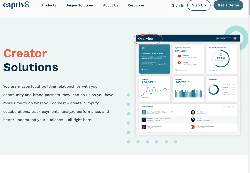 captiv8 landing page